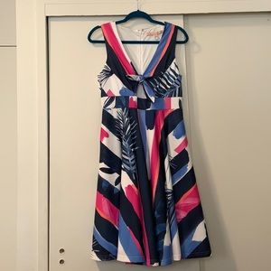 Anthropology dress with a keyhole